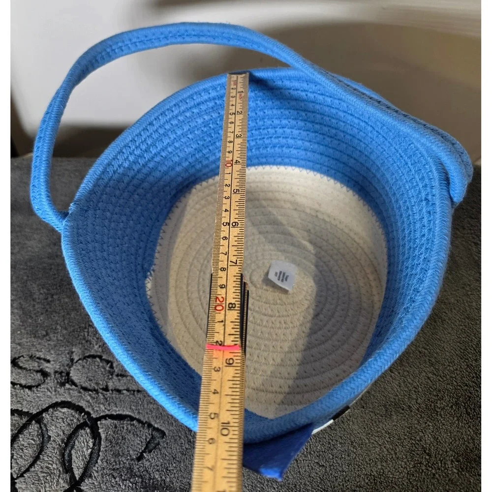 Target Shark Coiled Rope Basket Blue White Small Storage Bin Nursery Decor